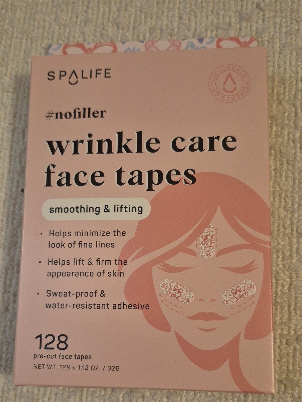 spa life Pink Wrinkle Care Face Tapes - Smoothing & Lifting